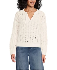 Lands' End Women's Drifter Tie Notch Neck Sweater