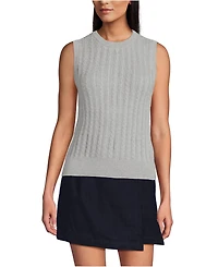 Lands' End Women's Cotton Pointelle Shell Sweater