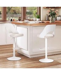 Gouun 25 in Bar Height Stools Set of 2 with Metal Legs