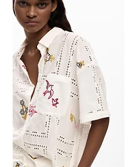 Desigual Women's Short-sleeve embroidered shirt