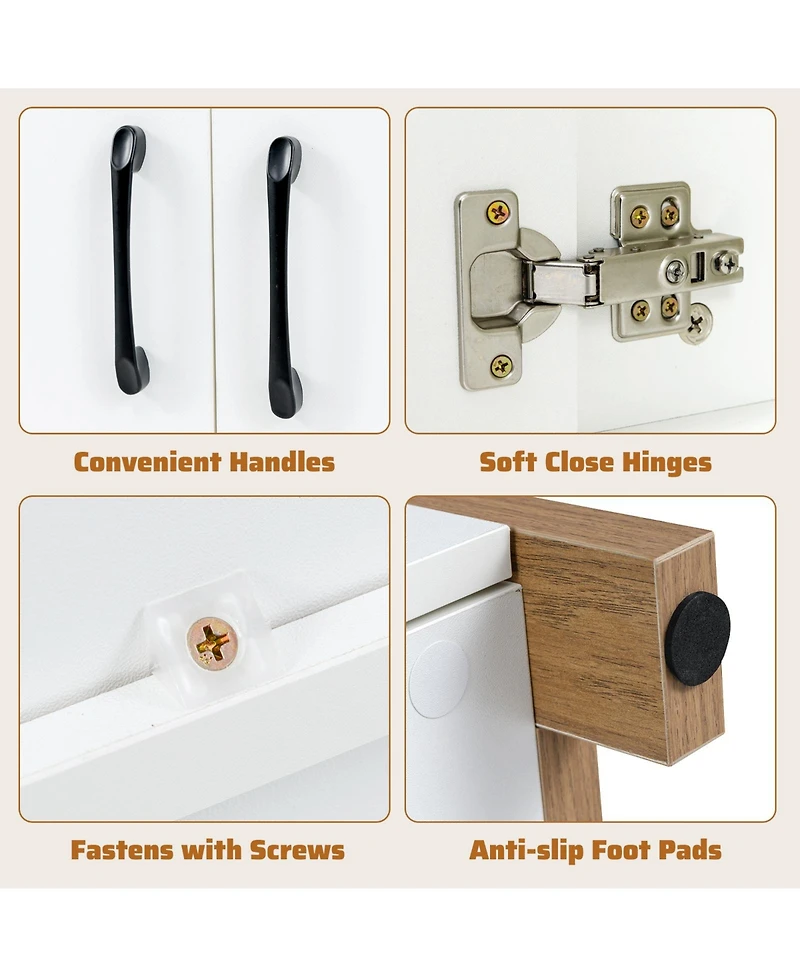 Sugift Kitchen Storage Cabinet with Drawer Pull Out Shelf and Doors