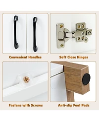 Sugift Kitchen Storage Cabinet with Drawer Pull Out Shelf and Doors