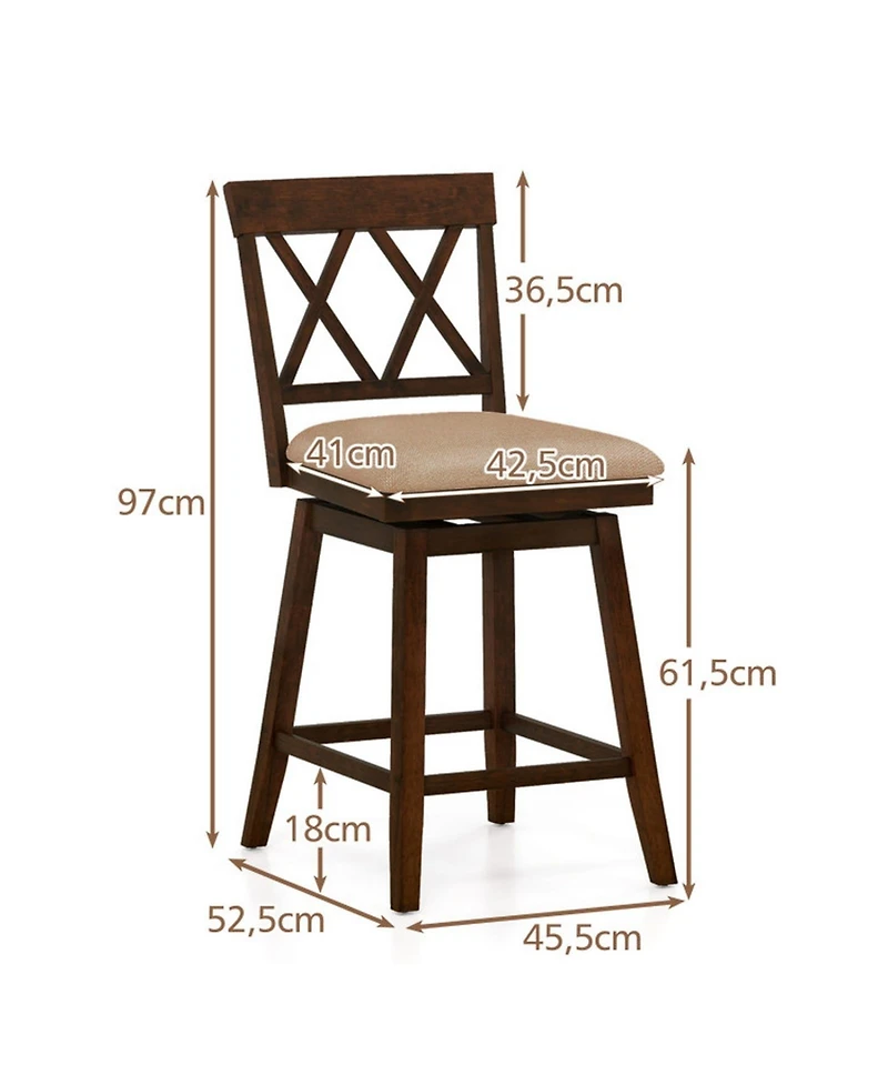 Gouun 24 in Upholstered Counter Height Bar Stools Set of 2