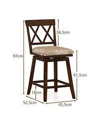 Gouun 24 in Upholstered Counter Height Bar Stools Set of 2