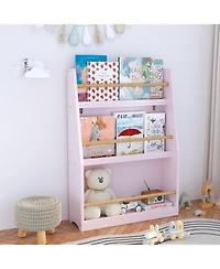 Jujabu 3-Tier Kids Book Rack Bedroom Playroom Classroom Organizer