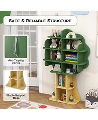 Sugift Kids Bookcase Toy Storage Organizer with Open Shelves