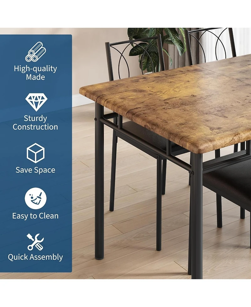 gaomon Dining Table Set for 4, Small Kitchen with Upholstered Chairs, Farmhouse Wood Chairs Room, Spaces