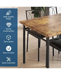 gaomon Dining Table Set for 4, Small Kitchen with Upholstered Chairs, Farmhouse Wood Chairs Room, Spaces