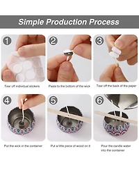 Gnuadz Pre Waxed Cotton Candle Wicks With Metal Sustainer Tabs For Pillar Making Diy 3.5in 6in 8in 300pcs