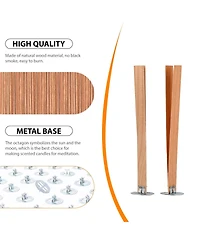 Gnuadz 100 Cherry Wood Candle Wicks With Stand Glue Dot Warning Label For Diy Making
