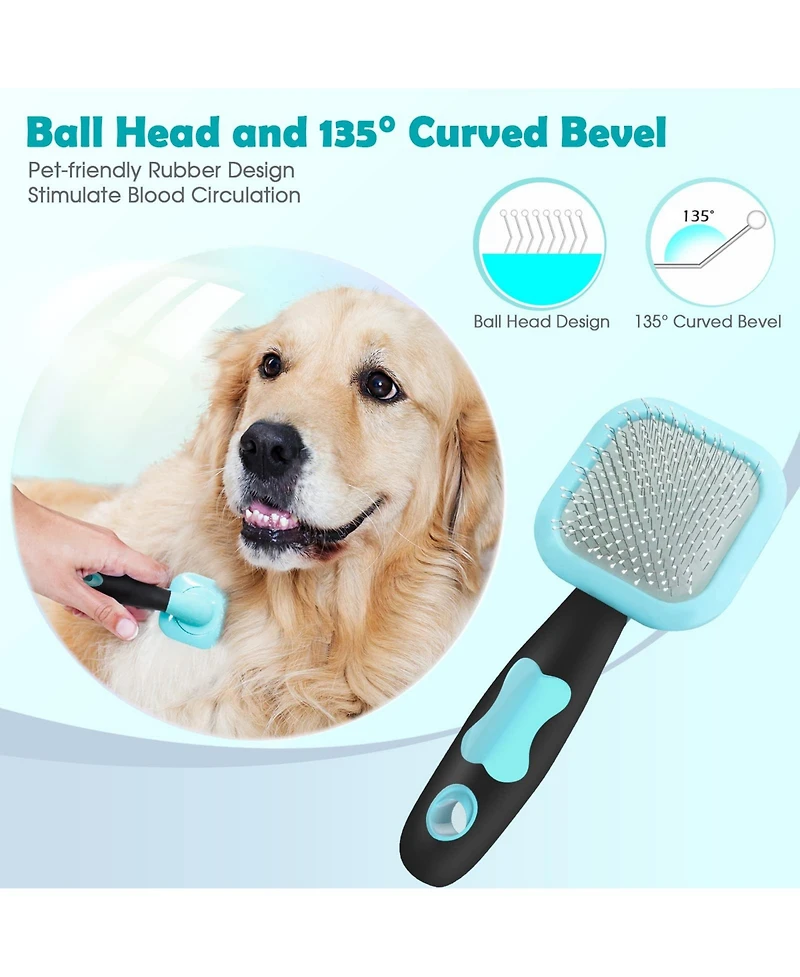Aronkl Rotatable Slicker Brush for Dogs Cats Deshedding Grooming Massage