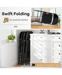 Gouun Padded Folding Chairs 2-Pack with Reinforced Metal Frame