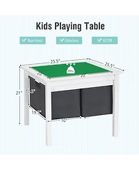 Sugift 2-in-1 Kids Double-sided Activity Building Block Table with Drawers