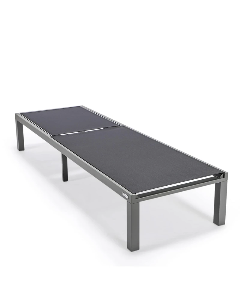 LeisureMod Marlin Patio Chaise Lounge Chair With Aluminum Frame, Set of 2