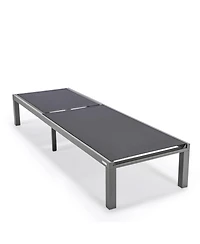 LeisureMod Marlin Patio Chaise Lounge Chair With Aluminum Frame, Set of 2