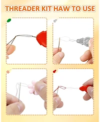 Gnuadz Threaders Kit 24 Needle Threader Hand Sewing Machine Embroidery Floss Storage Box