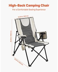 Sugift Folding Camping Chair with 3 Reclining Positions High-Back Portable Lounger for Sports Travel