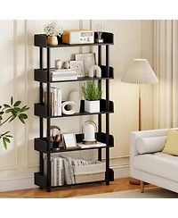 Sugift Five Tier Open Bookcase Industrial Storage Display Shelf