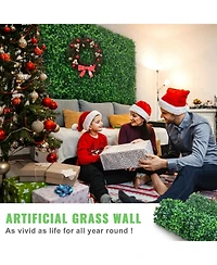 Sugift Boxwood Hedge Wall Panels Set of 12, 24" x 16", Uv Protected for Garden