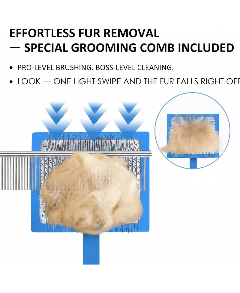 Aronkl Dog Slicker Brush Grooming Kit Long Hair Detangles Mats Shedding Wooden Handle Combs