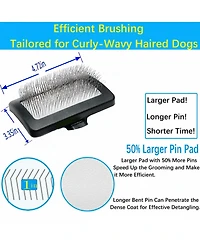 Aronkl Dog Slicker Brush Extra Long Pins Grooming Shedding Tangles Loose Hair for Medium Long Hair Dogs Cats