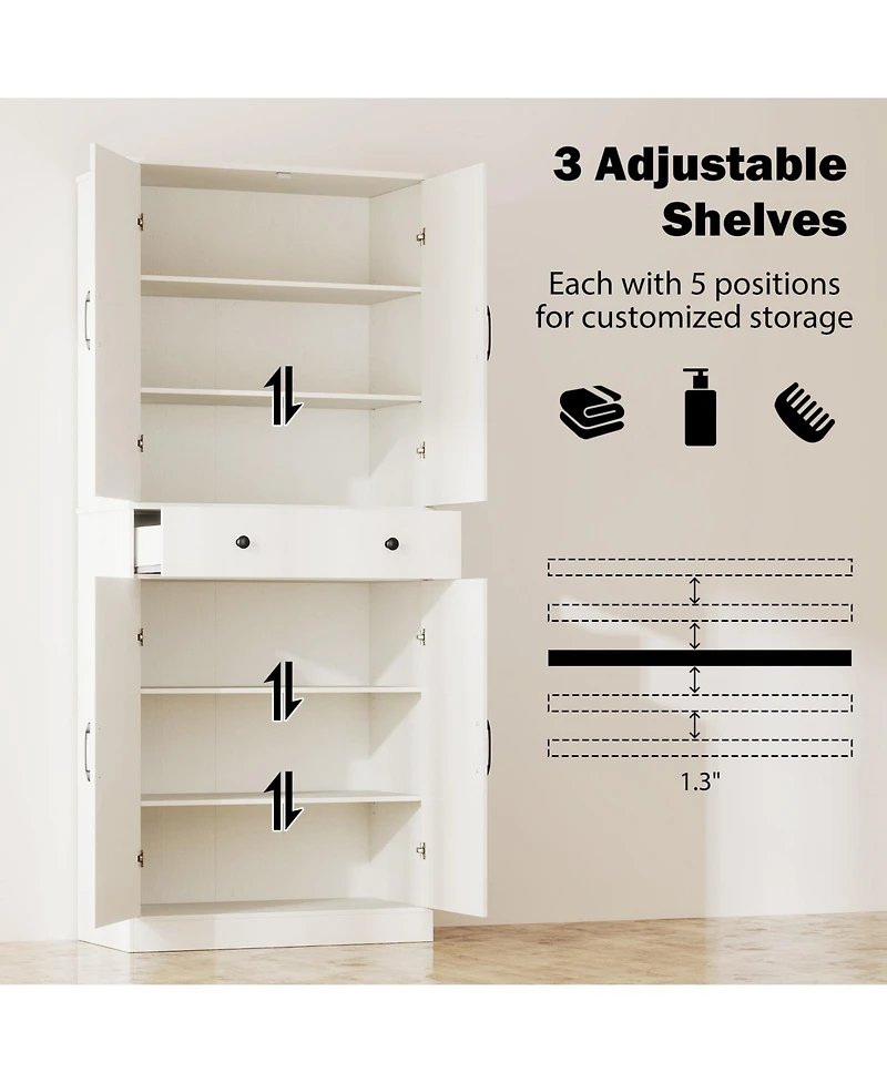 Sugift Tall Farmhouse Storage Cabinet with Sliding Barn Doors