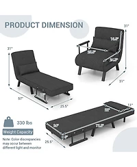 Gouun 6-Position Convertible Sleeper Armchair Lounge Couch with Pillow