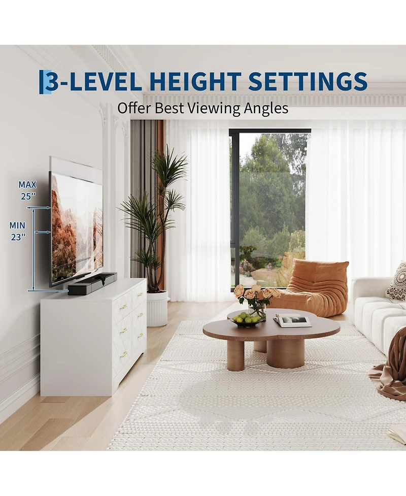 gaomon 6 Drawer Tv Stand Dresser for 32-80 Inch TVs, Wood Entertainment Center with Adjustable Mount.