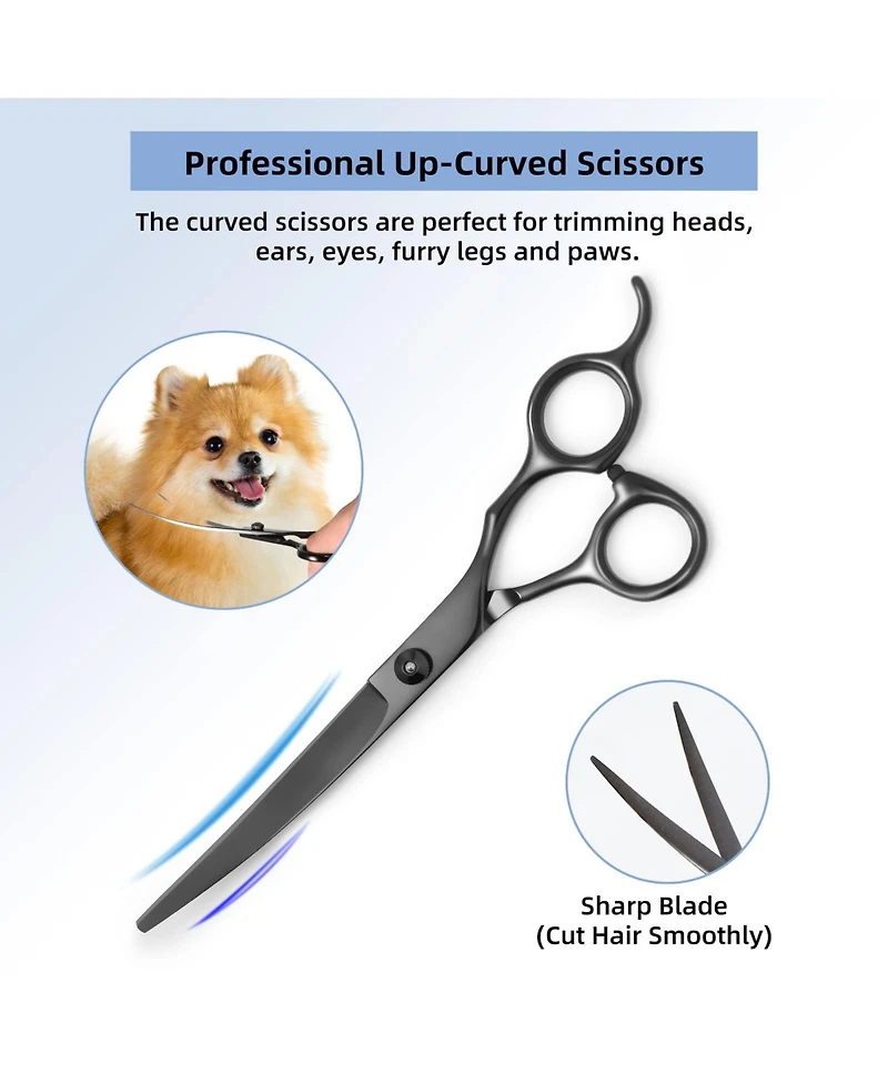 Aronkl Professional Dog Grooming Scissors Set with Nail Clippers Comb for Dogs Cats