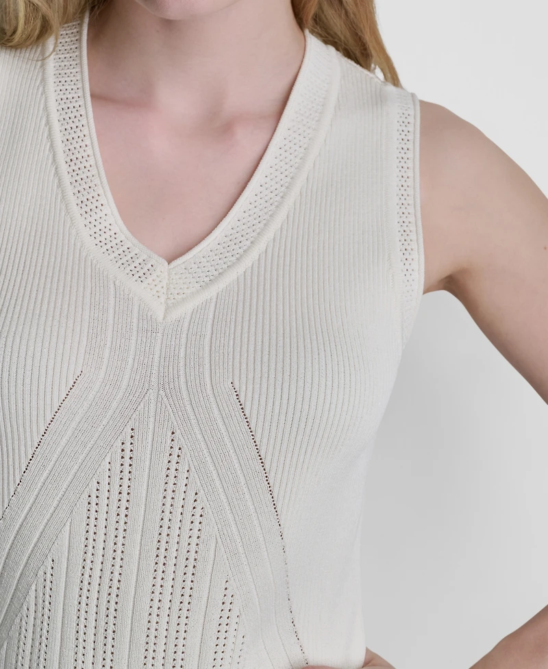 Dkny Women's Sleeveless V-Neck Sweater