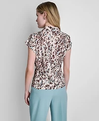 Dkny Women's Cap-Sleeve Printed Top