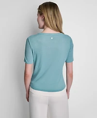 Dkny Women's Short-Sleeve Crew Neck Top