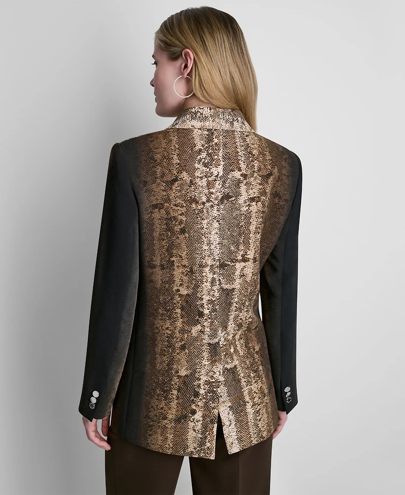 Dkny Women's Printed Long-Sleeve Blazer