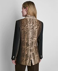Dkny Women's Printed Long-Sleeve Blazer