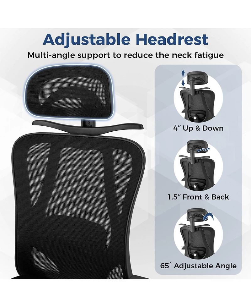 Slickblue Ergonomic Office Chair 3D Headrest Reclining Backrest