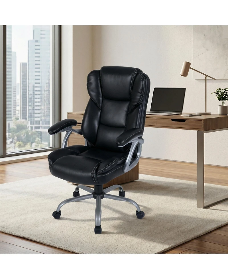 Slickblue Ergonomic Executive Office Chair Leather Padded Seat Armrests