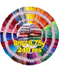 Gnuadz 240 skeins Embroidery Floss Egyptian Cotton Cross Threads Friendship Bracelets String 120 colors