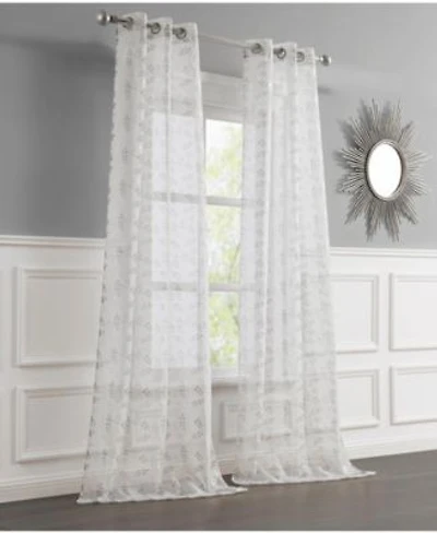 Dainty Home Clarrissa Leaf Designed Linen Textured Metallic Light Filtering Window Curtain Panels With Grommets 2 Pack