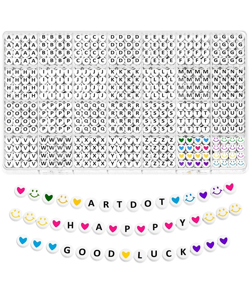 Gnuadz 1400 Letter Beads Alphabet Friendship Bracelets Kit Storage Case 28 Styles