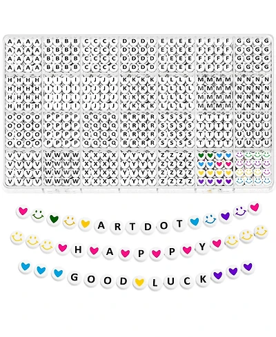 Gnuadz 1400 Letter Beads Alphabet Friendship Bracelets Kit Storage Case 28 Styles