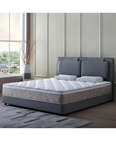 Boyel Living 12 Inch Hybrid Queen Mattress in a Box Medium Firm Gel Memory Foam with Individual Pocket Coils