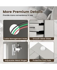 Gouun 63 in Media Console with 3 Drawers and Dual Glass Display Shelves