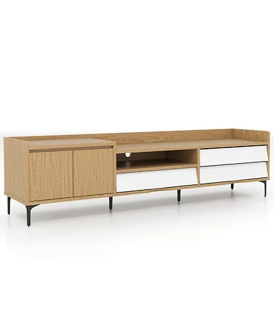 Gouun 71 in Mid-Century Entertainment Center with Drawers and Storage Cabinet