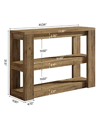 Tribesigns 41.34-Inch Console Table, 3-Tier Farmhouse Entryway Table with Storage Shelves, Narrow Sofa Console Behind the Couch