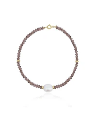 The Lovery Garnet Bead Pearl Bracelet 14K Gold