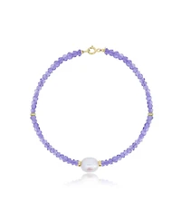 The Lovery Tanzanite Bead Pearl Bracelet 14K Gold