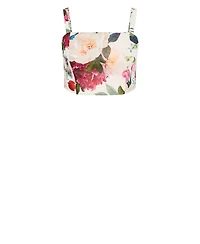 City Chic Women's Plus Bianka Bloom Print Crop Top