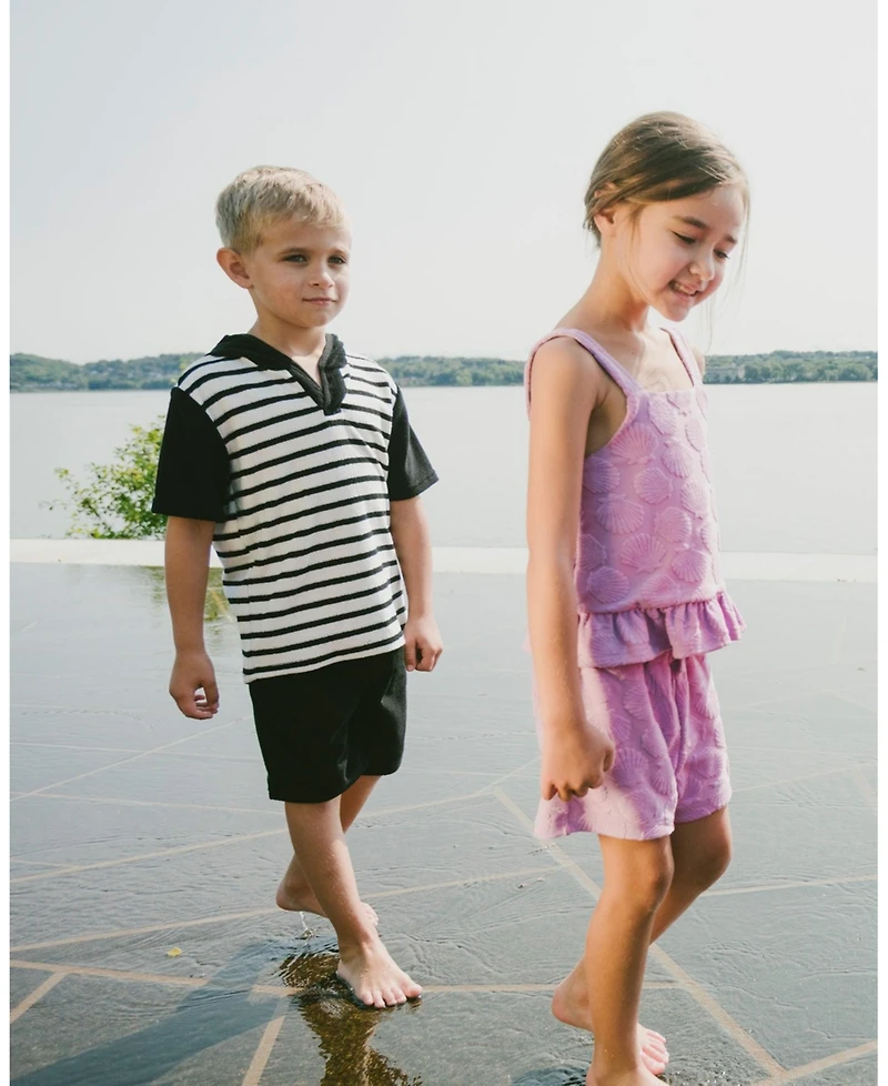 Deux par Deux Little Girls Terry Tank Top with Shorts Set