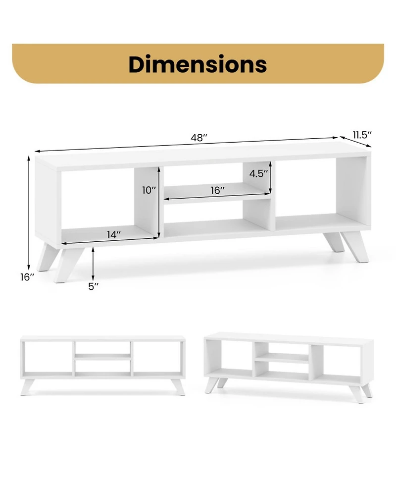 Gouun 48 in Modern Tv Console with 4 Open Storage Compartments