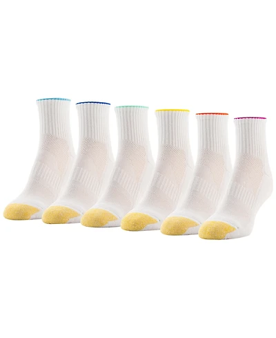 Gold Toe Women's Sport Half Cushion Quarter Socks, 6-Pack